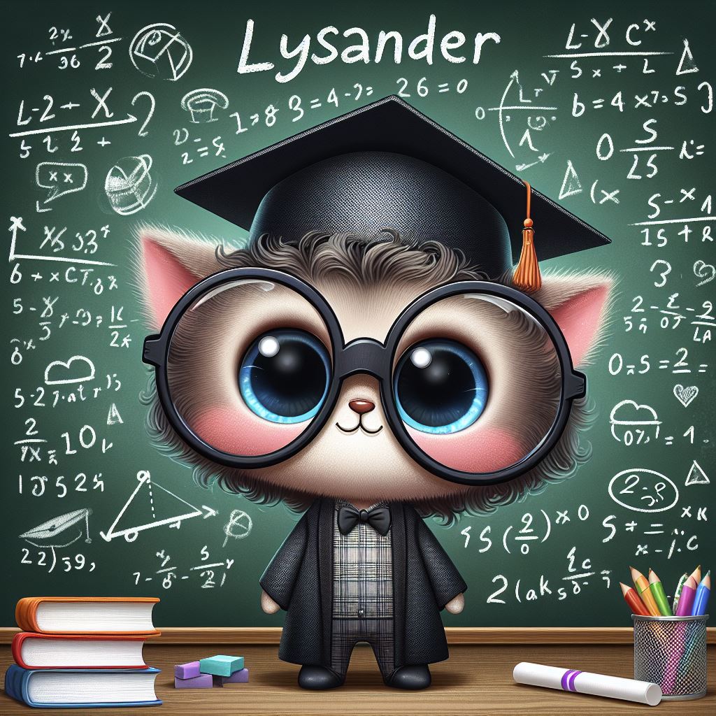 kleines Wesen mit großen Augen und Brille, spitzen Ohren - ein charmanter kleiner Mathematiker und Experte für Gleichungen