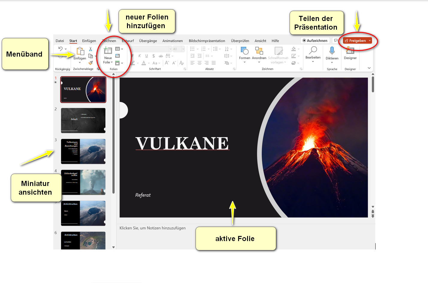 Oberfläche Power Point