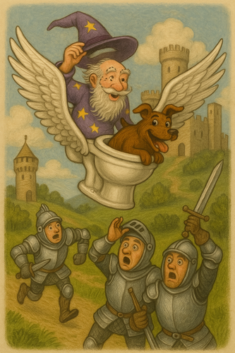 Nimbus Jollywand sitting on the flying toilet