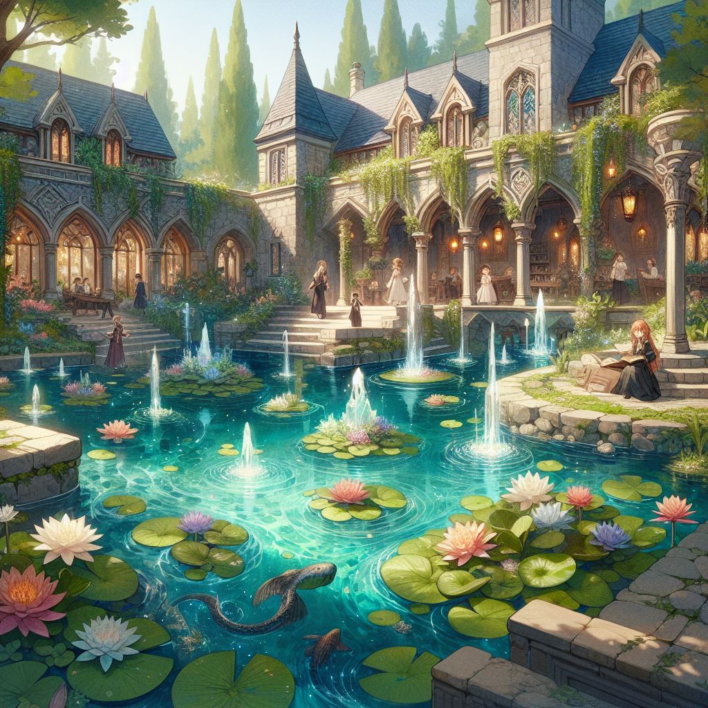 the inside of waterwell school of magic