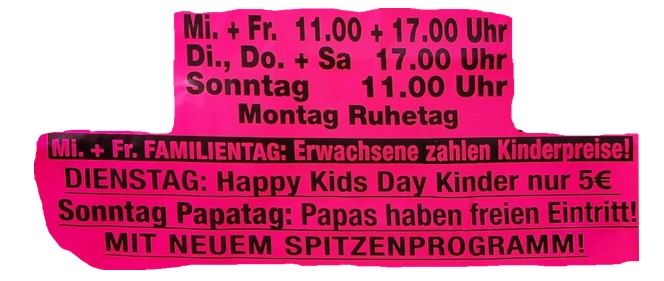 Ausschnitt aus Plakat mit Preisen